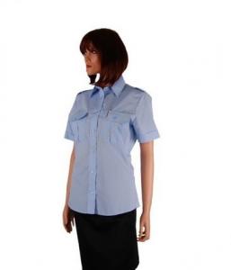Koszula damska niebieska z krótkim rękawem służbowa