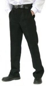Spodnie mundurowe  z tropiku koloru czarnego SAGA + lampas