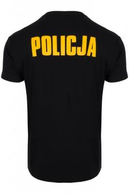 Tshirt czarny z żółtymi napisami POLICJA