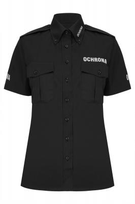 Koszula exclusive OCHRONA z krótkim rękawem, damska, czarna  