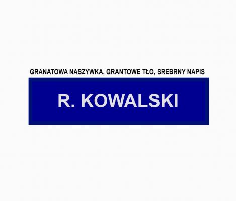 Komplet naszywek imiennych na rzep granatowych