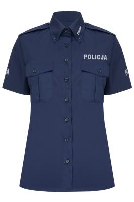 Koszula Premium POLICJA z krótkim rękawem, damska, granatowa 