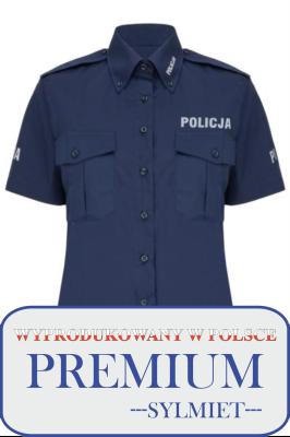 Koszula Premium POLICJA z krótkim rękawem, damska, granatowa 