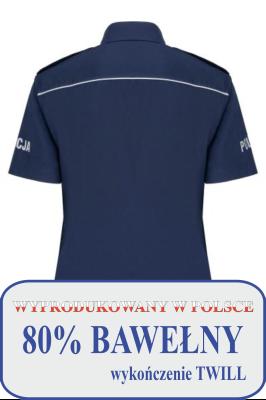 Koszula Premium POLICJA z krótkim rękawem, damska, granatowa 