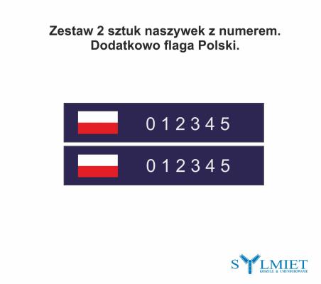Naszywka haftowana z numerem odznaki flaga Polski - 2 szt.