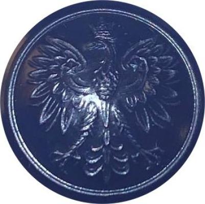 Guzik Stalowy na wąsach z orłem w koronie