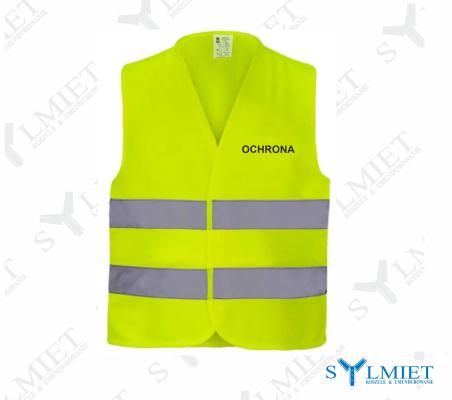 Kamizelka odblaskowa standard z czarnymi napisami Ochrona (1)