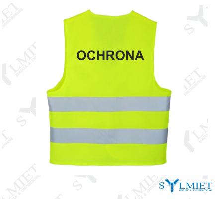 Kamizelka odblaskowa standard z czarnymi napisami Ochrona (2)
