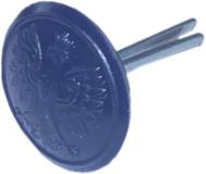 Guzik Stalowy na wąsach z orłem w koronie