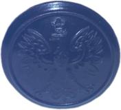 Guzik Stalowy na wąsach z orłem w koronie