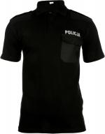 Koszulka POLO czarna z napisami POLICJA