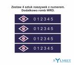 Naszywka haftowana z numerem odznaki romb WRD  4 szt.